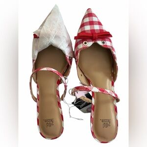 Women's Lysandra Red Gingham Eyelet Kitten Heels - Wild Fable NWT